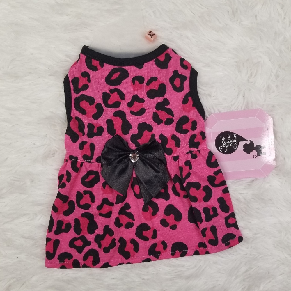 Coco Lane Couture Pink Cheetah Printed Doggy Dress, XS